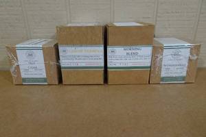 lot 152 image: 4 Begonia And Bench Candles -Hot Cider, Lemon Verbena, Morning Blend, Wonderment