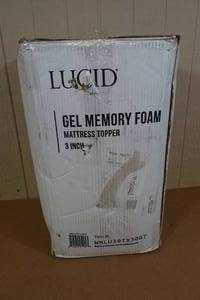 lot 158 image: Lucid Gel Memory Foam 3 Mattress Topper -Twin XL