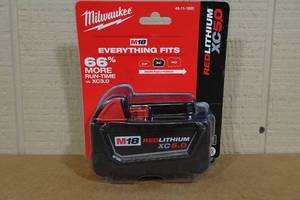 lot 174 image: Milwaukee M18 Red Lithium XC5.0 Battery
