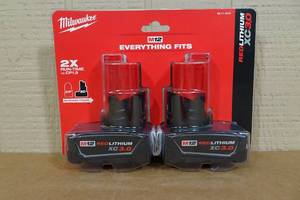 lot 176 image: Milwaukee M12 Red Lithium XC3.0 Batteries