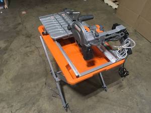 RIDGID 9 Amp Corded 7 in. Wet Tile Saw with Stand, Customer return, Review all pictures