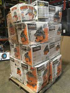 Mix pallet of Ridgid Shop Vacuums,  Various Sizes Customer returns, Review all pictures