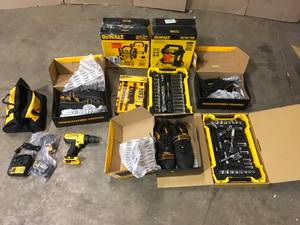 Mix Lot of Dewalt Tools and Footwear, Customer returns, Review all pictures