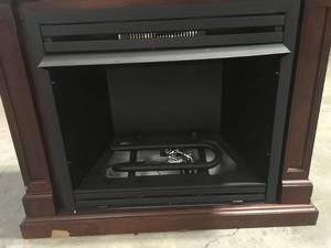 Pleasant Hearth 32,000 BTU 46 in. Full Size Ventless Propane Gas Fireplace in Cherry, Open Box, Review all pictures