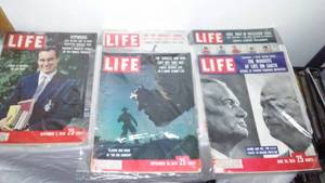 Life Magazines (5) June - November 1958.