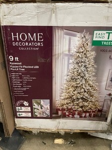 lot 32 image: Home Decorators 9 ft Kenwood Fraser Flocked Christmas Tree