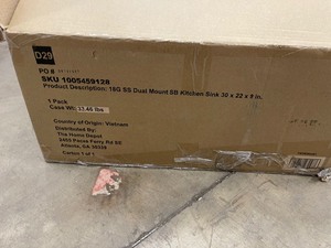 lot 19 image: Glacier Bay Tight Radius Drop-inUndermount 18G Stainless Steel 30 in. Single Bowl Kitchen Sink with Accessories