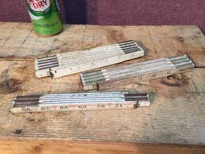 3 Vintage Folding Rulers