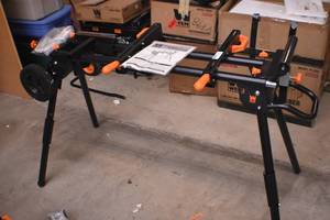 Collapsible Rolling Miter Saw Stand.