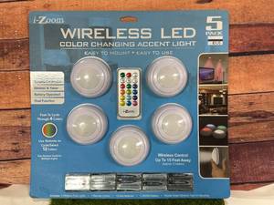 New 5 Pack Wireless Color Changing Lights
