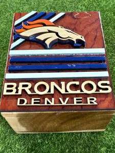Denver Broncos Locking Wood Box 4 � Inch
