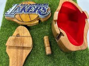 LA Lakers Locking Wood Box 6 � Inch