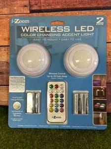 New 2 Pack Wireless Color Changing Lights