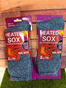 2 New Womens Blue Thermal Socks