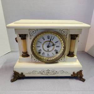 Ivory and Brass Mantel Clock