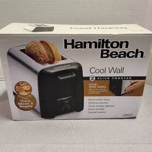 Hamilton Beach Cool Wall 2 Slice Toaster - Extra Wide Slots for Bagels