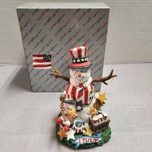 Fourth of July Snowman Figurine