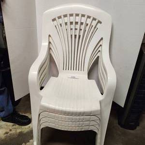4 Very Clean, Sturdy White Chair - Could be Used for Christmas Dinner