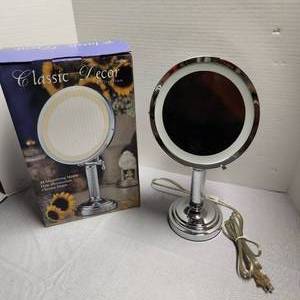 Classic Decor Collection 3x Magnifying Mirror - Halo Illumination Chrome Finish