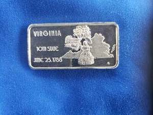 lot 12 image: Virginia One Troy Oz. .999 Fine Silver