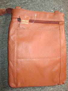 lot 39 image: Steeltime Leather Crossbody Bag...
