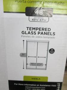 lot 217 image: Sliding shower door 48 inch tempere...