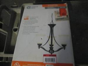 lot 270 image: Commercial electric 3 lt chandelier...