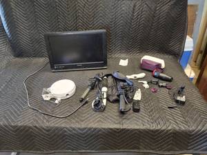 TV, retractable clothes line, hair tools and shavers