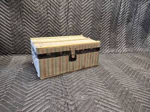 Antique trunk with key and shelf