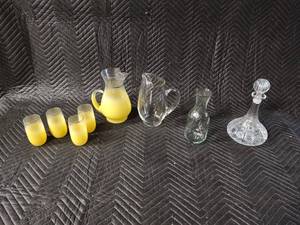 Pitcher, Glasses and Other Glassware