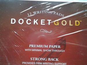 12 Docket Gold Writing Pads...