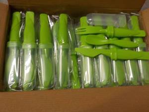 Case of 50 Limegreen Plastic Cutler...