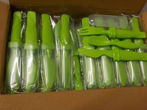 Case of 50 Limegreen Plastic Cutler...