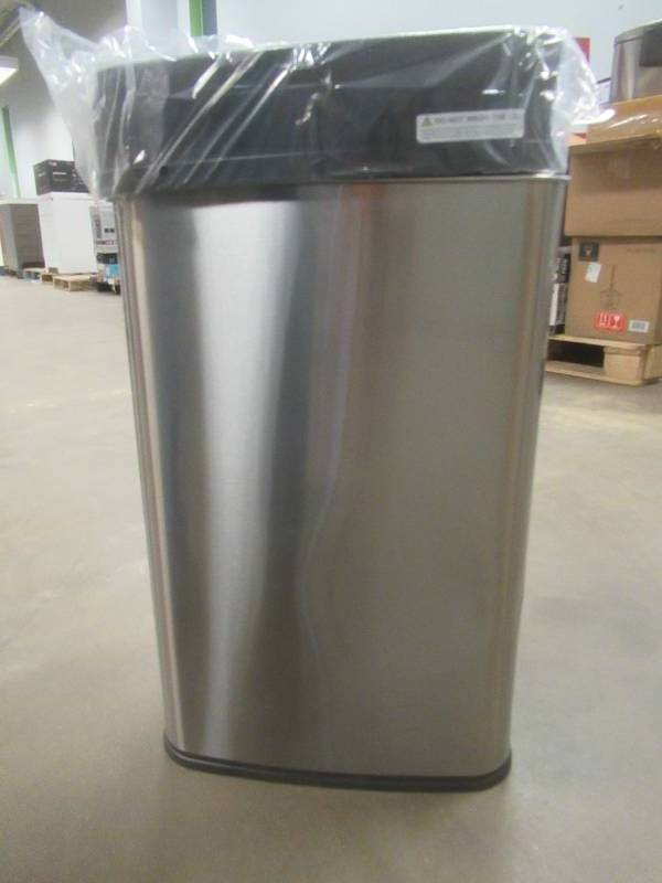 lot 8 image: NINESTARS 13 Gal. Stainless Steel Touchless Metal Household Trash Can, Scratch and Dent - SOLD AS IS