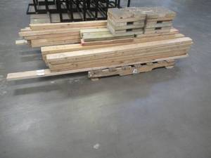 lot 40 image: Pallet of Lumber, Various Lengths - Used in Warehouse, SOLD AS IS