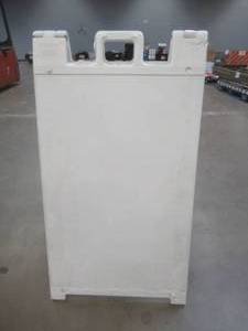 lot 52 image: White Plastic Sandwich Board - Used in Retail Store, SOLD AS IS