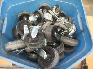 lot 75 image: Bin of Miscellaneous Casters, No Hardware - SOLD AS IS
