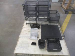 lot 95 image: Pallet of Office Paper TraysSupply Bins and More - Used in Office, SOLD AS IS