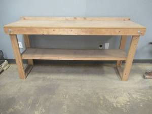 lot 97 image: Workbench (Some Cracks, see photos), 72 x 22 x 35 Tall. - USED IN WAREHOUSE, SOLD AS IS