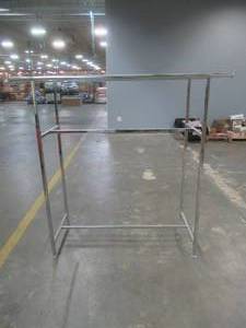 lot 62 image: Clothes Rack With Adjustable Height, 60 x 22 x 47-72 Tall. - Used in Warehouse, SOLD AS IS