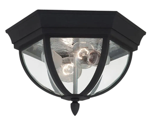 Generation Lighting Wynfield 2-Light Black Outdoor Ceiling Fixture (OPEN BOX)