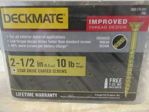 Deckmate 2-12 in. Tan Exterior Self-Starting Star Flat-Head Wood Deck Screws #9 (10 lbs. Approximately 870 pcs)