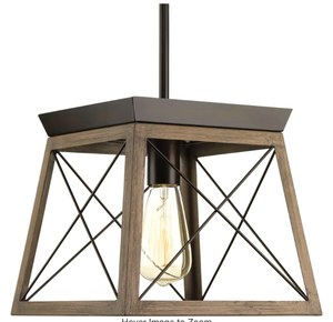 Progress Lighting Briarwood Collection 1-Light Antique Bronze Kitchen Farmhouse Mini-Pendant Hanging Light (OPEN BOX)