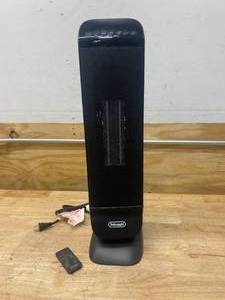 lot 33 image: DELONGHI 1500-Watt Ceramic Tower Indoor Electric Space Heater with Thermostat and Remote Included