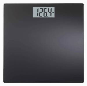lot 46 image: INSTATRACK Large Display Digital Bathroom Scale with Step-On Technology in Black, Accurately Measures up to 400 Pounds