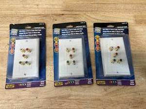 lot 83 image: MONSTER RCA Video & Stereo Audio Wall Plates