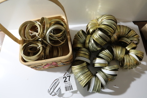Decorative Basket, Lot of Canning Jar Lids