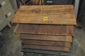 Wooden Shelves with Metal Frame and Wheels
