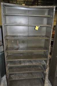 Metal Shelves with Back - 9 Shelves - Dent on Top