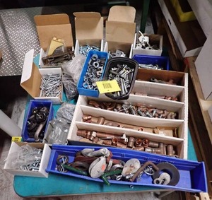 Various Bolts, Nuts, Copper Fittings